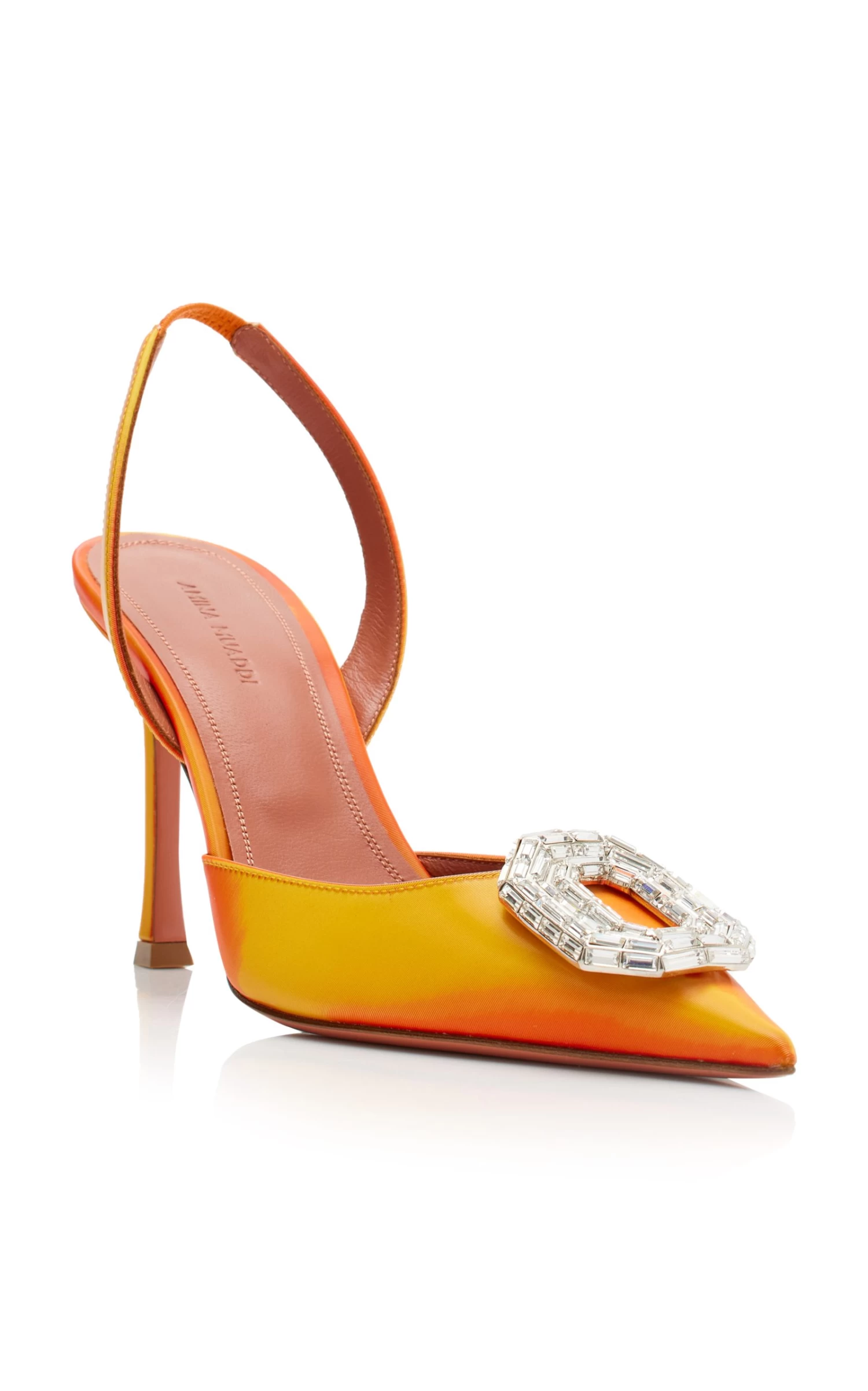 Amina Muaddi Camelia Silk-Satin Slingback Pumps 7 Amina Muaddi Camelia Silk-Satin Slingback Pumps - Image 5