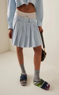 Amina Muaddi Giuly Shearling-Lined Felt Slippers