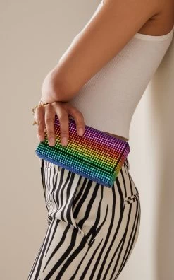 Amina Muaddi Super Amini Paloma Satin Clutch