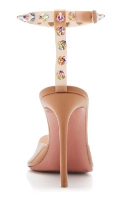 Amina Muaddi Julia Crystal-Embellished PVC Pumps -Lady Fashion Store amina muaddi neutral julia crystal embellished pvc pumps 2