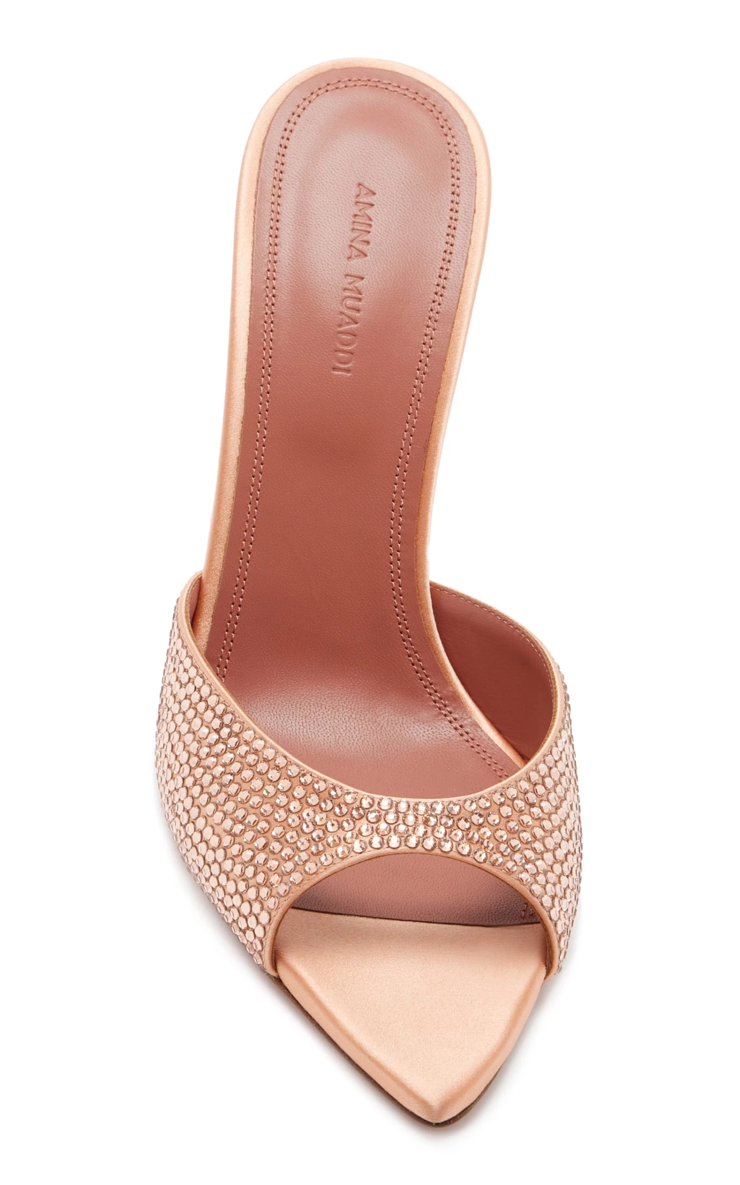 Amina Muaddi Caroline Crystal-Embellished Satin Sandals 4 Amina Muaddi Caroline Crystal-Embellished Satin Sandals - Image 2