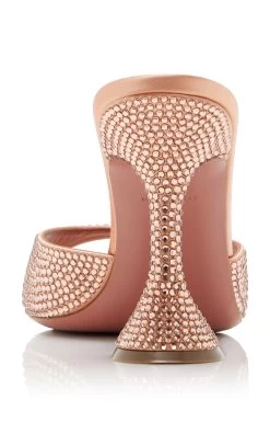 Amina Muaddi Caroline Crystal-Embellished Satin Sandals 8 Amina Muaddi Caroline Crystal-Embellished Satin Sandals -Lady Fashion Store amina muaddi orange caroline crystal slipper 2