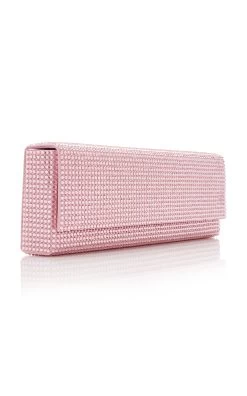 Amina Muaddi Paloma Crystal-Embellished Satin Clutch 9 Amina Muaddi Paloma Crystal-Embellished Satin Clutch -Lady Fashion Store amina muaddi pink paloma 2 2