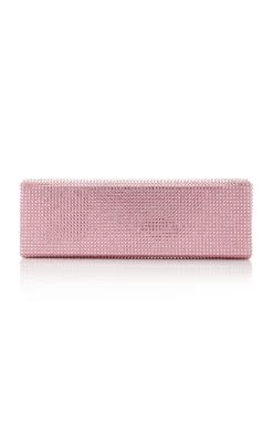 Amina Muaddi Paloma Crystal-Embellished Satin Clutch 10 Amina Muaddi Paloma Crystal-Embellished Satin Clutch -Lady Fashion Store amina muaddi pink paloma 2 3
