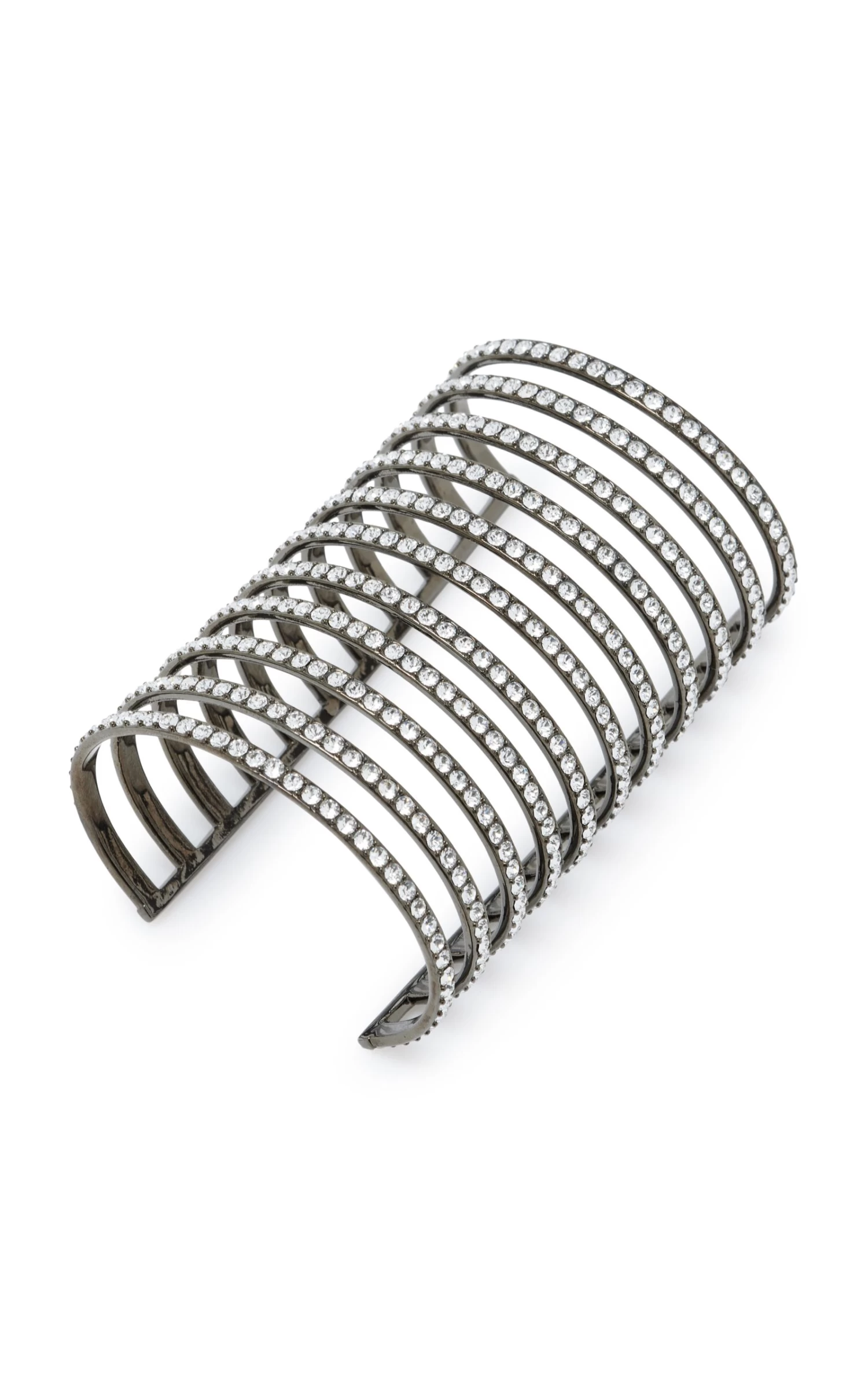 Amina Muaddi Vittoria Crystal-Embellished Silver-Tone Cuff 4 Amina Muaddi Vittoria Crystal-Embellished Silver-Tone Cuff - Image 2