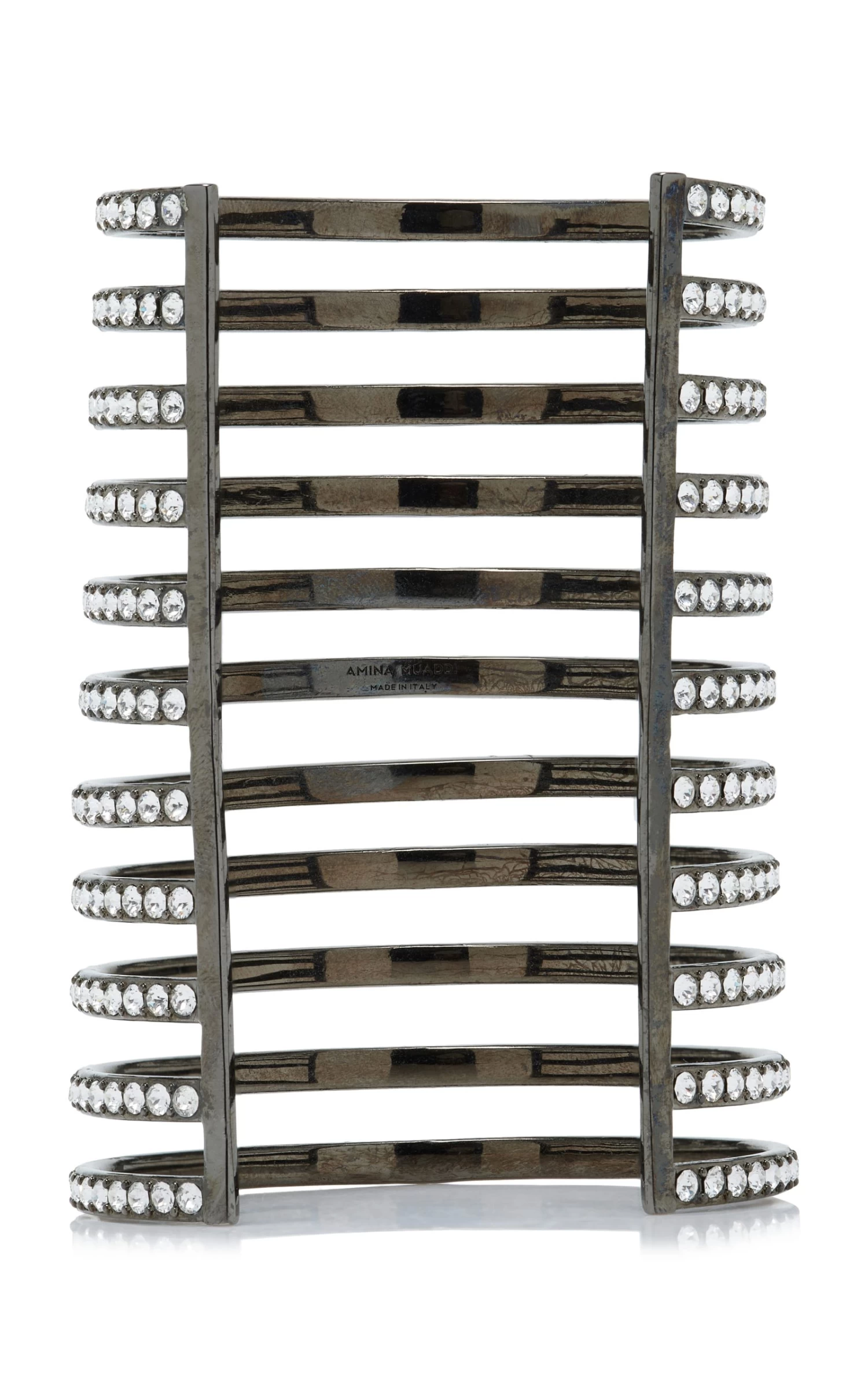 Amina Muaddi Vittoria Crystal-Embellished Silver-Tone Cuff 6 Amina Muaddi Vittoria Crystal-Embellished Silver-Tone Cuff - Image 4