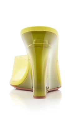 Amina Muaddi Lupita PVC Wedge Sandals -Lady Fashion Store amina muaddi yellow lupita pvc wedge sandals 2