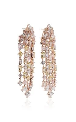 Candy 18K Gold Diamond Cascade Earrings -Lady Fashion Store anabela chan pink candy cascade earrings 1