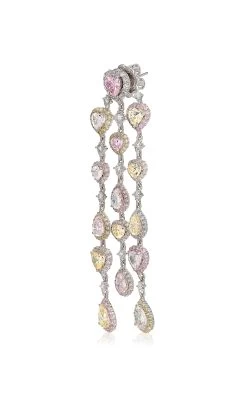 18k Gold And Rhodium Vermeil Love Heart Cascade Earrings