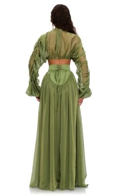 Pado Corset Maxi Skirt 9 Pado Corset Maxi Skirt -Lady Fashion Store andrea lyamah green pado corset maxi skirt 3