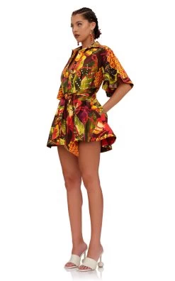 Shanti Printed Cotton Romper 12 Shanti Printed Cotton Romper -Lady Fashion Store andrea lyamah multi shanti printed cotton romper 4