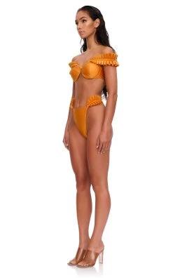 Mulan Ruffled Bikini Top 8 Mulan Ruffled Bikini Top -Lady Fashion Store andrea lyamah orange mulan ruffled bikini top 2