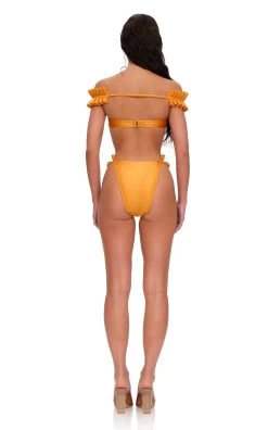 Mulan Ruffled Bikini Top 9 Mulan Ruffled Bikini Top -Lady Fashion Store andrea lyamah orange mulan ruffled bikini top 3