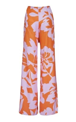 Carmesi Wide-Leg Pants -Lady Fashion Store andres otalora print carmesi wide leg pants 2