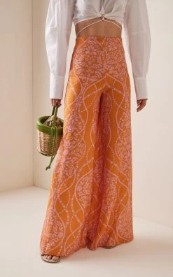 Ralia Linen Wide-Leg Pants -Lady Fashion Store andres otalora print ralia linen cropped pants 1