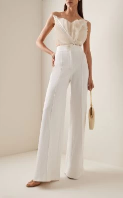 Kentia Pleated Silk Organza Top