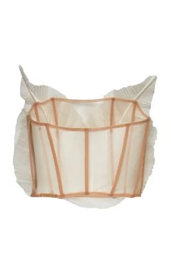 Kentia Pleated Silk Organza Top -Lady Fashion Store andres otalora white kentia pleated silk organza top 6