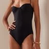 The Balconette Underwire One-Piece Swimsuit 2 The Balconette Underwire One-Piece Swimsuit -Lady Fashion Store anemone black the balconette underwire one piece