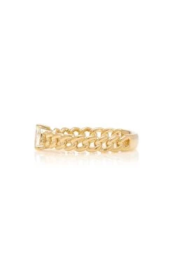 18K Yellow Gold Diamond Chain Link Ring 10 18K Yellow Gold Diamond Chain Link Ring -Lady Fashion Store anita ko gold 18k yellow gold diamond chain link ring 3
