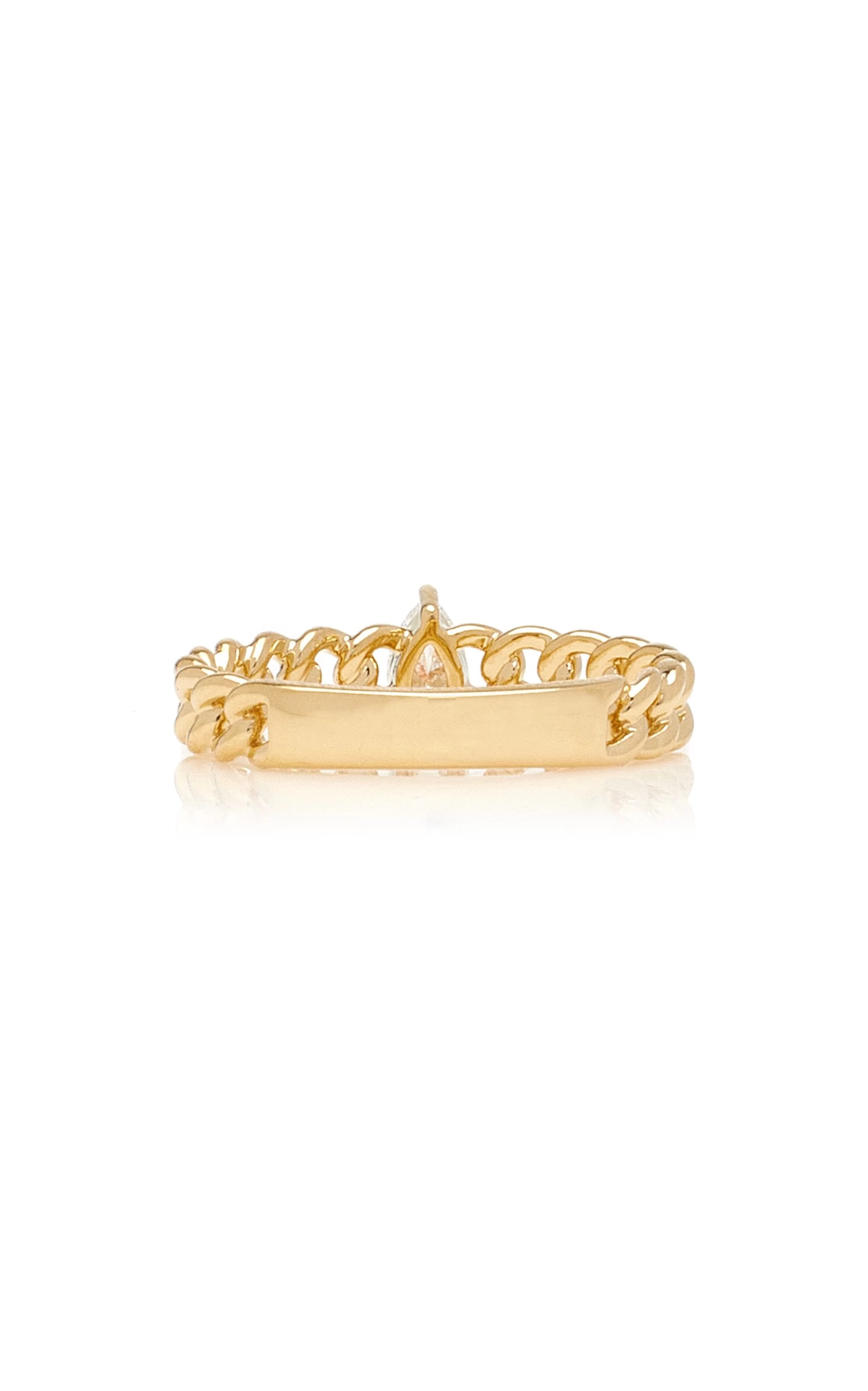 18K Yellow Gold Diamond Chain Link Ring 7 18K Yellow Gold Diamond Chain Link Ring - Image 5