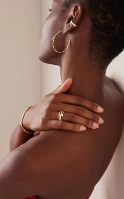 18K Yellow Gold Diamond Coil Ring