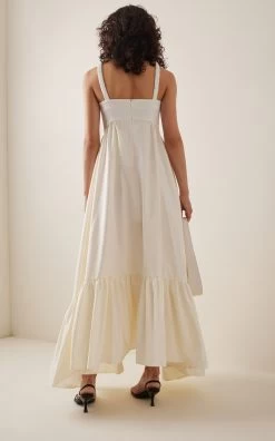 Snowdrop Asymmetric Cotton-Blend Maxi Dress -Lady Fashion Store anna october white asymmetric cotton blend dress 2