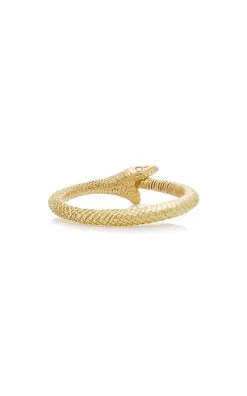 Ouroboros Snake 18K Yellow Gold Diamond Ring -Lady Fashion Store anthony lent gold gold ouroboros snake ring 3