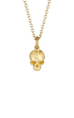 Small Skull 18K Yellow Gold Necklace