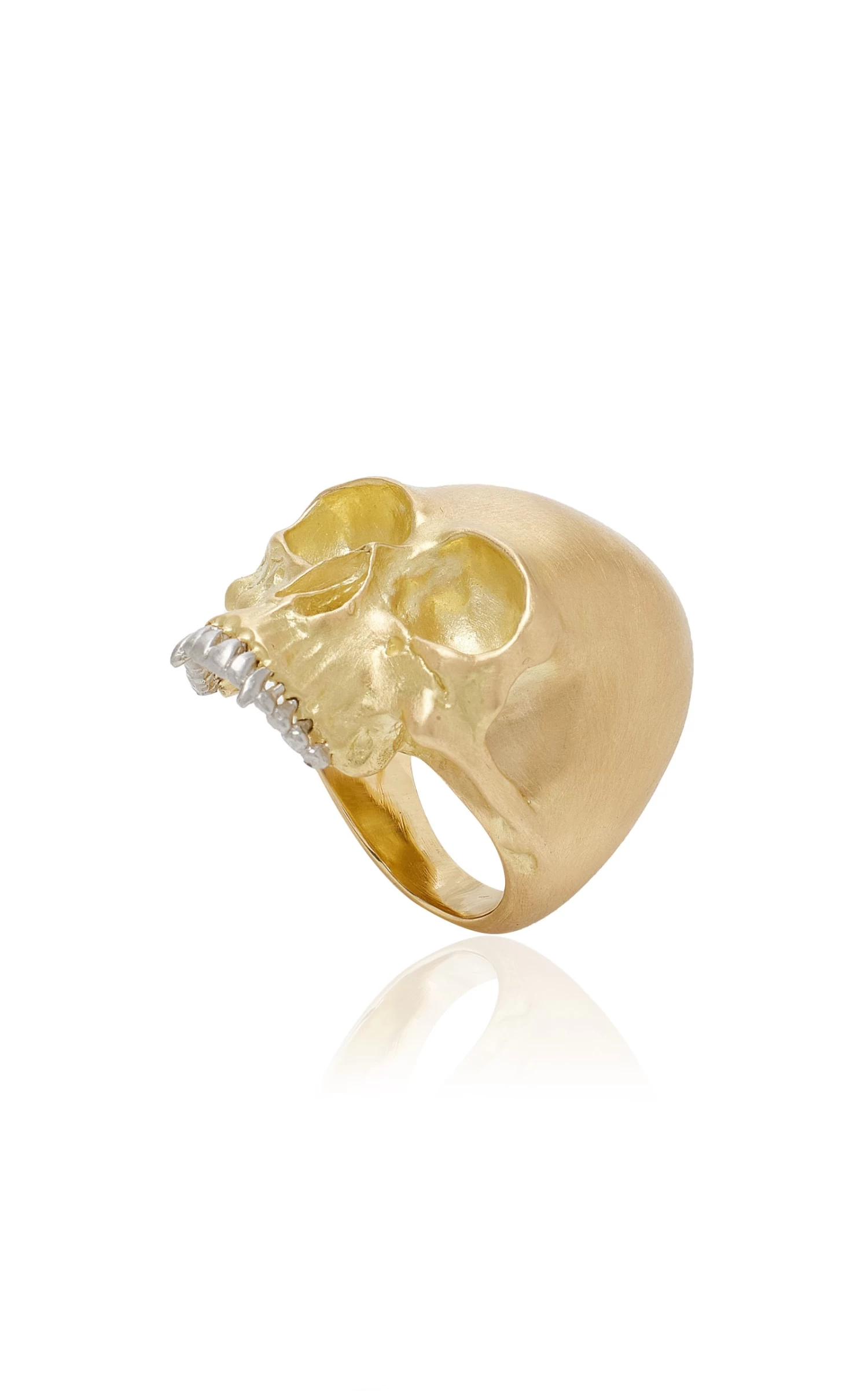 Skull 18K Yellow Gold Ring 4 Skull 18K Yellow Gold Ring - Image 2