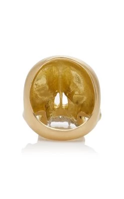 Skull 18K Yellow Gold Ring 10 Skull 18K Yellow Gold Ring -Lady Fashion Store anthony lent gold solid gold skull ring 3