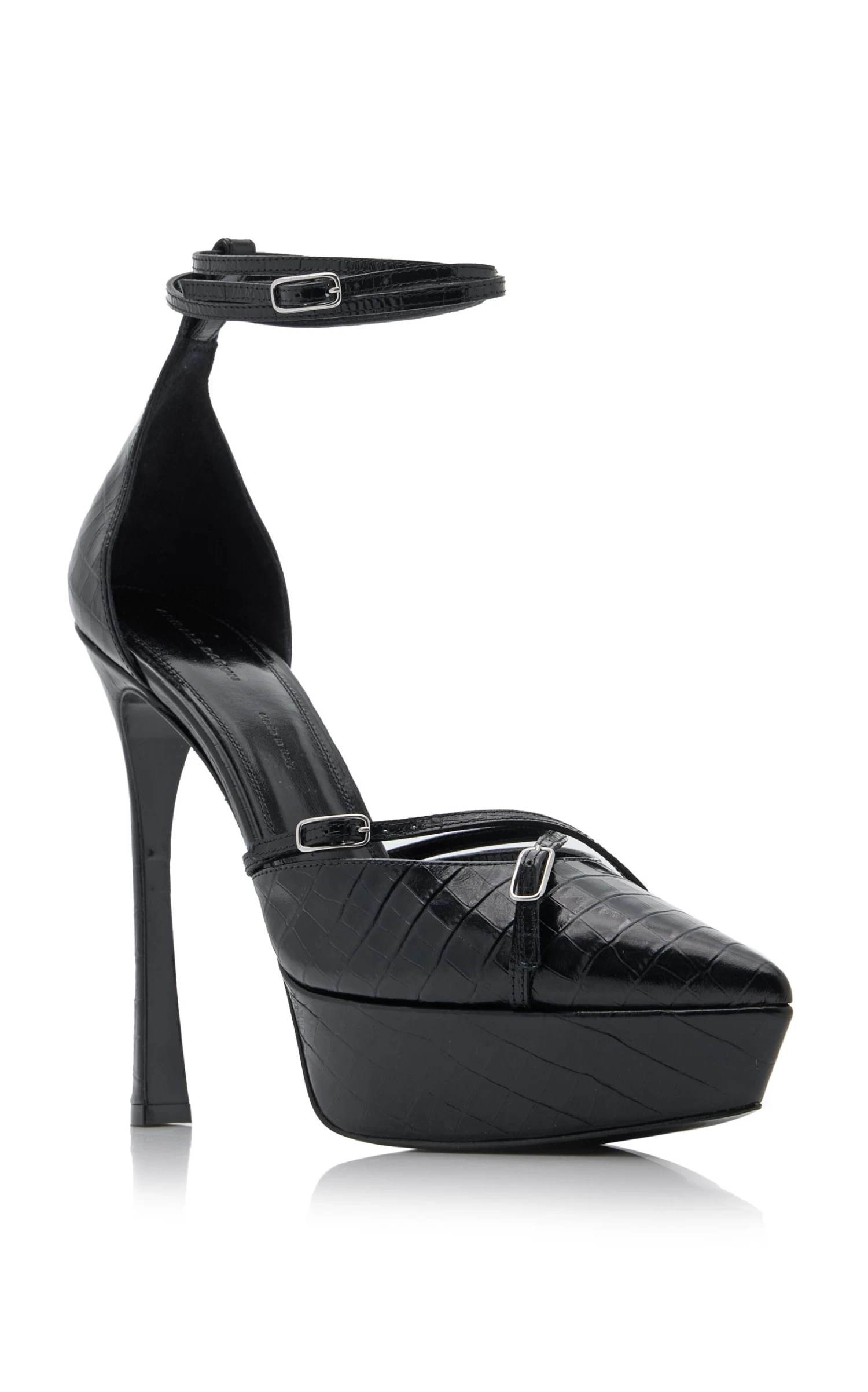 Amrita Croc-Effect Leather Platform Pumps 6 Amrita Croc-Effect Leather Platform Pumps - Image 4