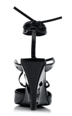 Leather Lace-Up Wedges -Lady Fashion Store arielle baron black vetro viliane 2