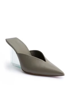 Glass Works Leather, Lucite Mules -Lady Fashion Store arielle baron green glass works 85mm 2 3