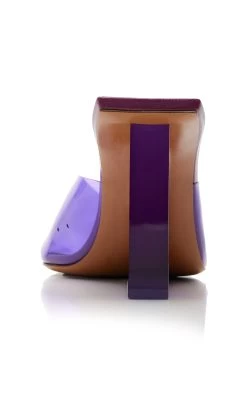 Glass Works PVC, Lucite Mules -Lady Fashion Store arielle baron purple glassworks mule 2 2