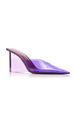 Glass Works PVC, Lucite Mules -Lady Fashion Store arielle baron purple glassworks mule 2 3