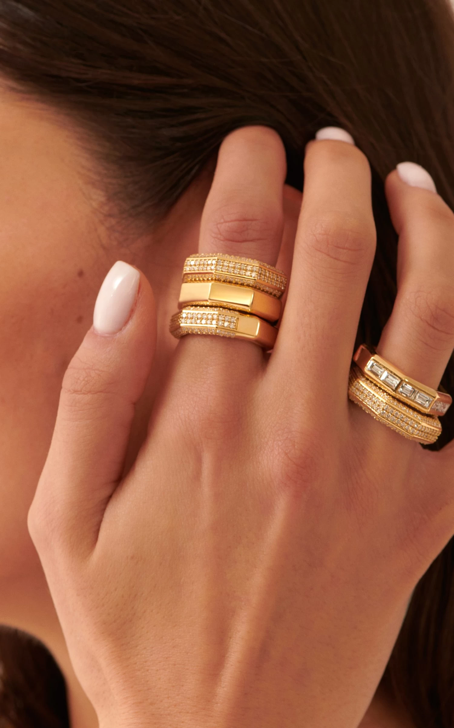 18K Gold Pavé Diamond Bubble Ring 5 18K Gold Pavé Diamond Bubble Ring - Image 3