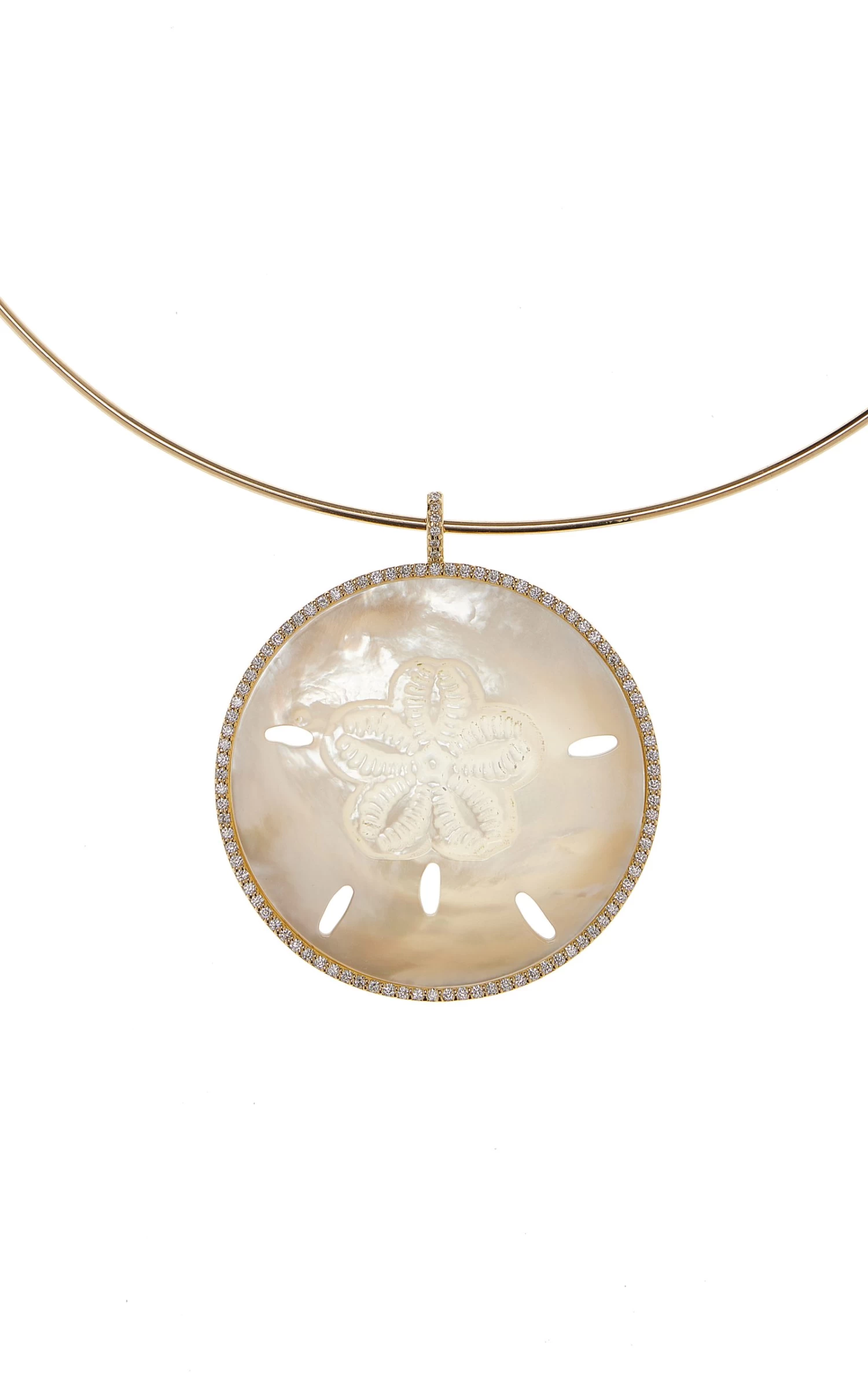 18K Gold Diamond Sand Dollar Pendant 4 18K Gold Diamond Sand Dollar Pendant - Image 2
