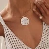 18K Gold Diamond Sand Dollar Pendant