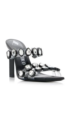 'Nanci' Embroidered PVC Mule 8 'Nanci' Embroidered PVC Mule -Lady Fashion Store attico black nanci mule 100mm 2