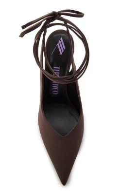Venus Lace-Up Satin Pumps -Lady Fashion Store attico brown venus slingback 2