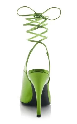 Venus Patent Slingback Pumps -Lady Fashion Store attico green venus patent slingback pumps 3