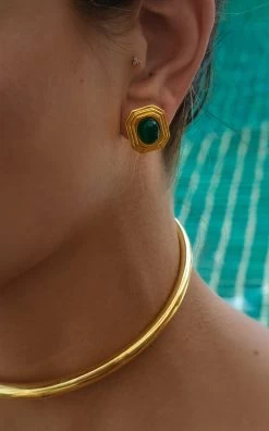 Aisling 24k Gold Vermeil & Onyx Earrings