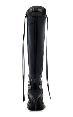 Balenciaga Cagole Leather Knee Boots -Lady Fashion Store balenciaga black cagole boot h90 2