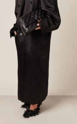 Balenciaga Crush Pochette Quilted Leather Clutch