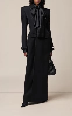 Balenciaga Wool Gabardine Double-Breasted Hourglass Coat
