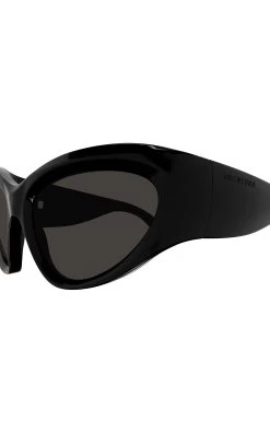 Balenciaga Swift Wrap-Around Oval Acetate Sunglasses -Lady Fashion Store balenciaga black geometrical directional 2 1