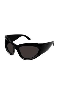 Balenciaga Swift Wrap-Around Oval Acetate Sunglasses -Lady Fashion Store balenciaga black geometrical directional 2 2