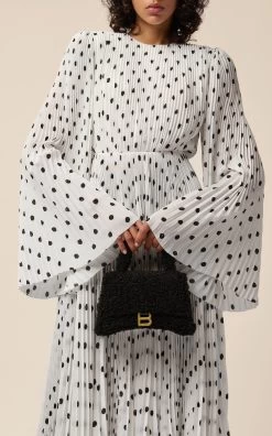 Balenciaga Hourglass Small Shearling Top Handle Bag