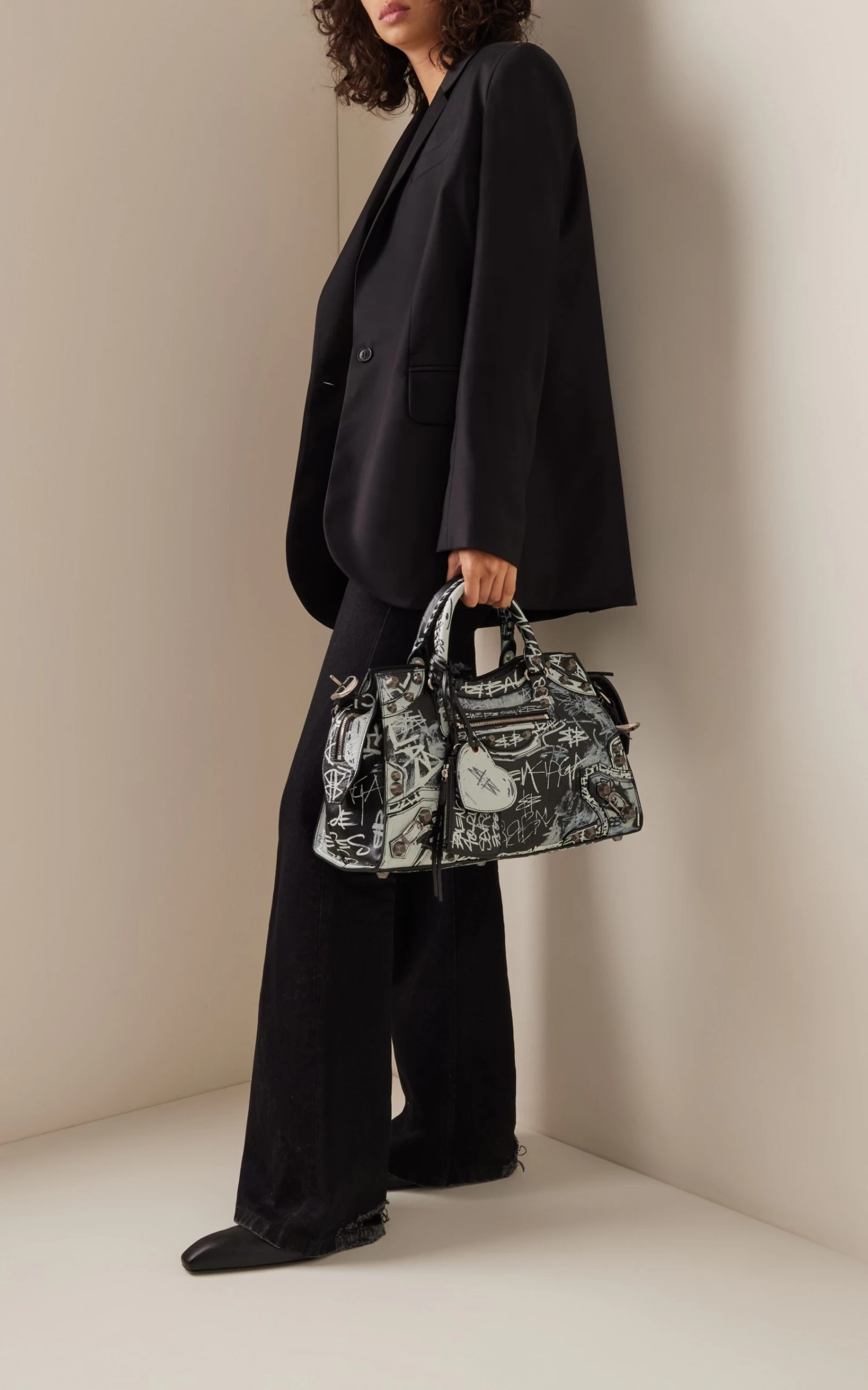 Balenciaga Neo Cagole City Graffiti-Print Leather Bag 4 Balenciaga Neo Cagole City Graffiti-Print Leather Bag - Image 2