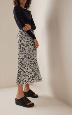 Balenciaga Rise Leather Wedge Slide Sandals